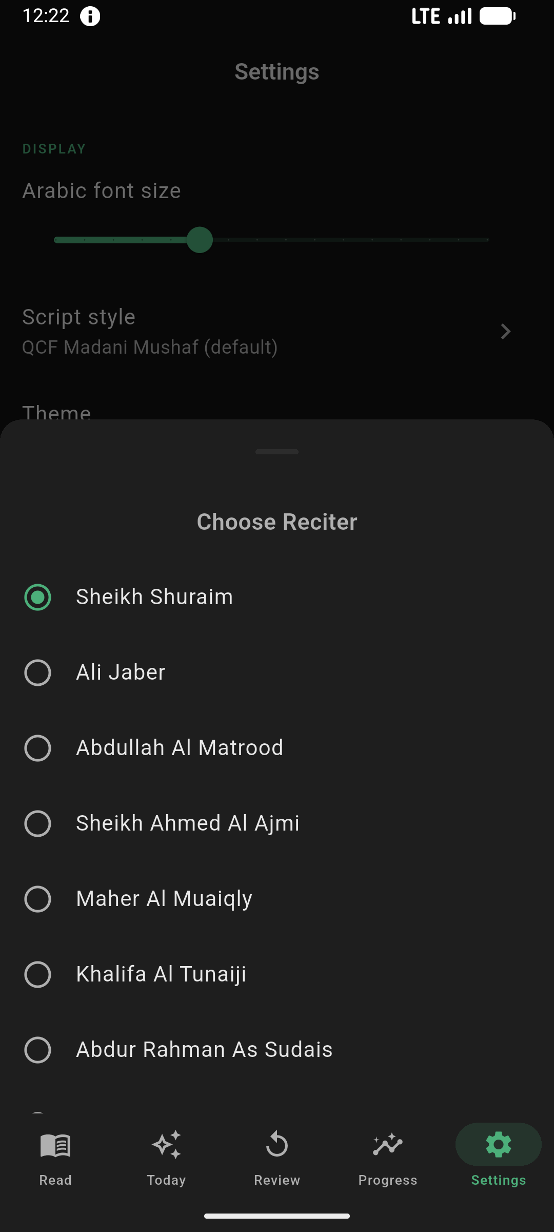 Progress Overview Screenshot
